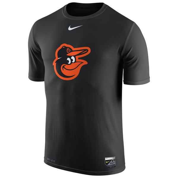 MLB Men Baltimore Orioles Nike Authentic Collection Legend Logo 1.5 Performance TShirt Black->mlb t-shirts->Sports Accessory